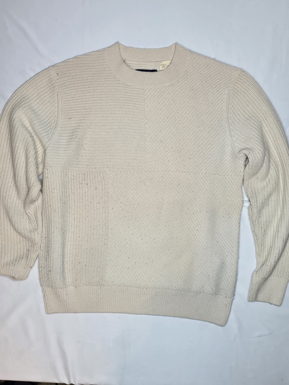 Levi’s Made & Crafted Wool Cashmere Blend Textured Patchwork Sweater Size 4